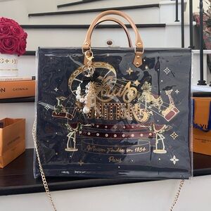 Large Louis Vuitton Holiday Edition PVC Tote Carousel Paris theme